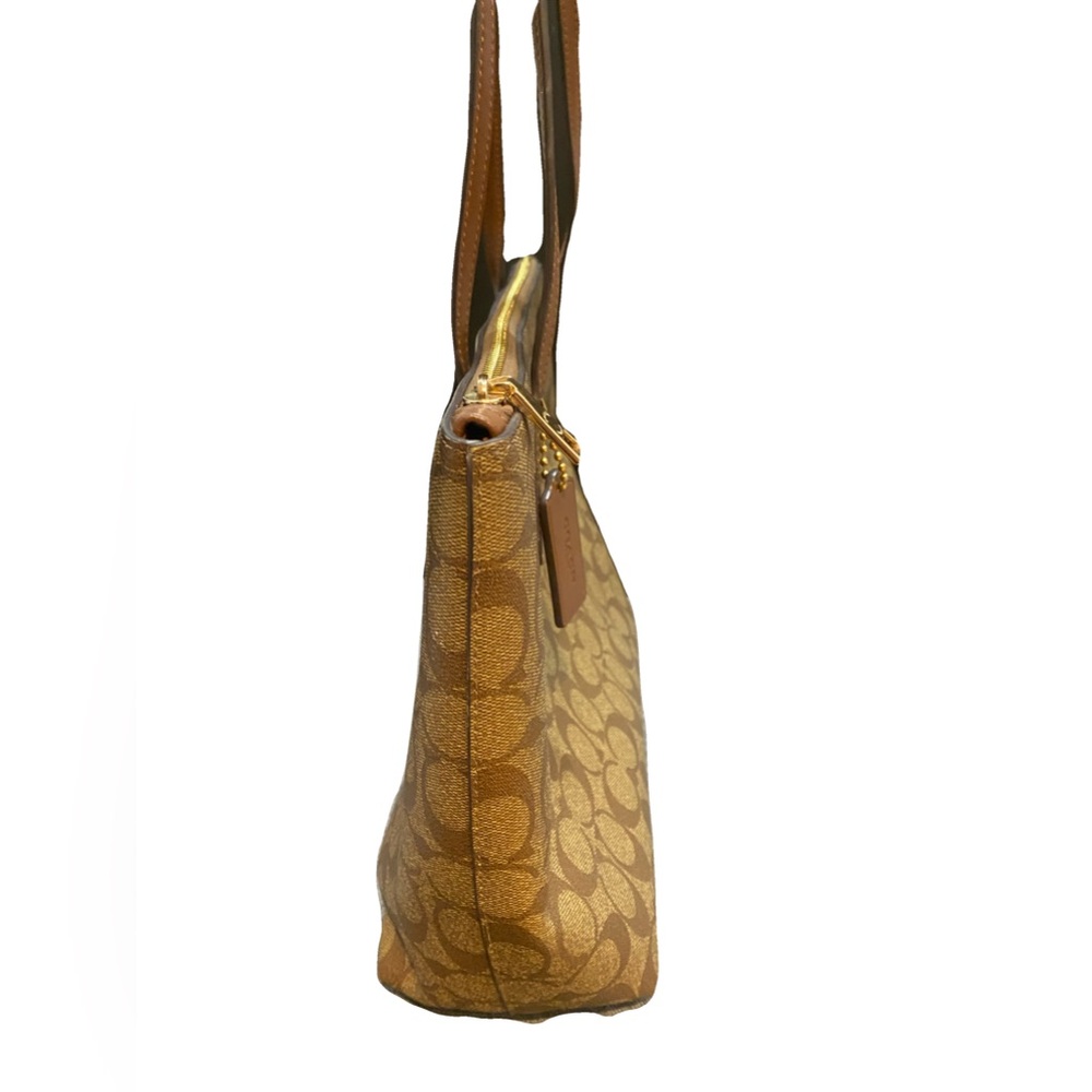 Coach Tan Signature Tote Bag - Picture 3 of 6